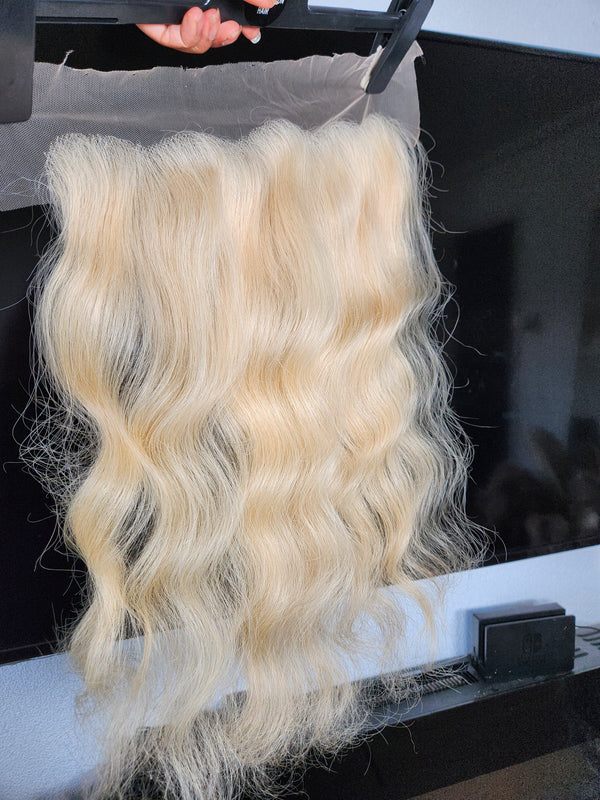 Lace frontal blond hd raw wavy