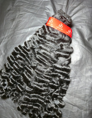 Raw Jet Black Burmese Curly