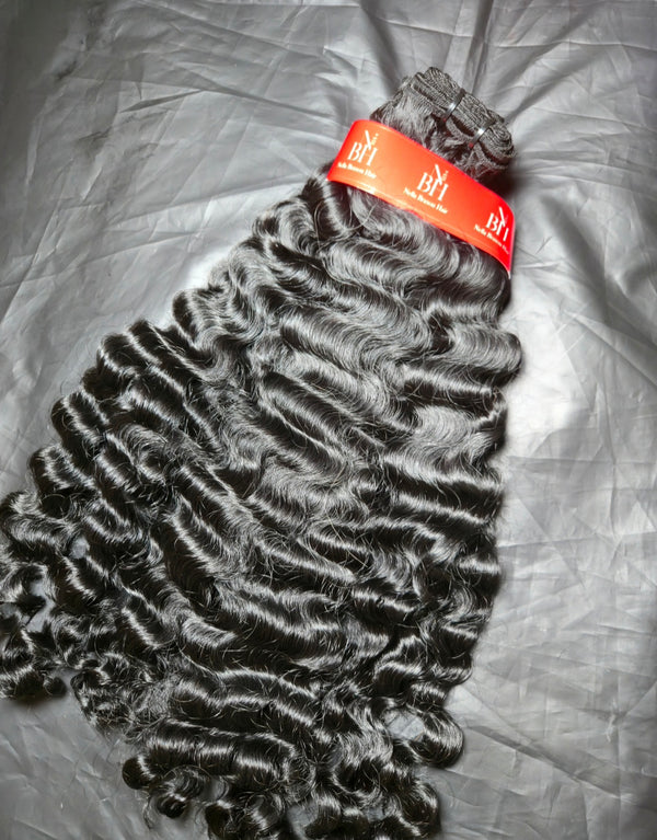 Raw Jet Black Burmese Curly