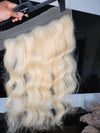 Lace frontal blond hd raw wavy